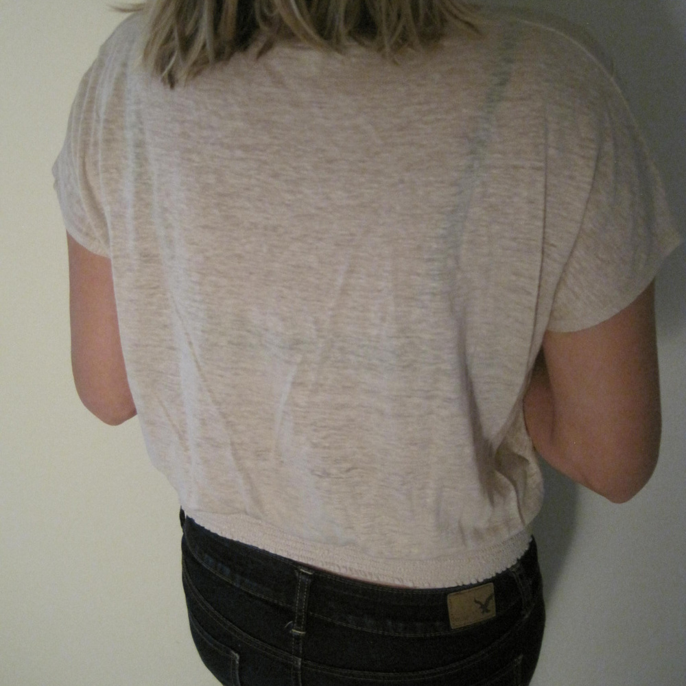 GIANNI BINI CAP SLEEVE TAN EGGSHELL BEIGE TOP MED - Picture 4 of 4